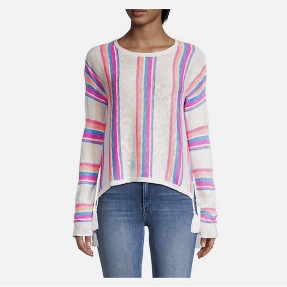 Lilly Pulitzer Rozalia Striped Cotton Beach Sweater Side Tassel-Embellished EUC - Picture 13 of 16